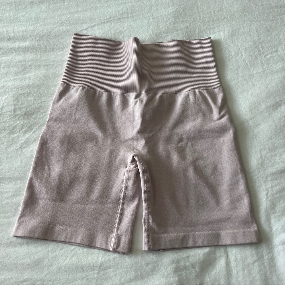 TNA baby pink biker shorts